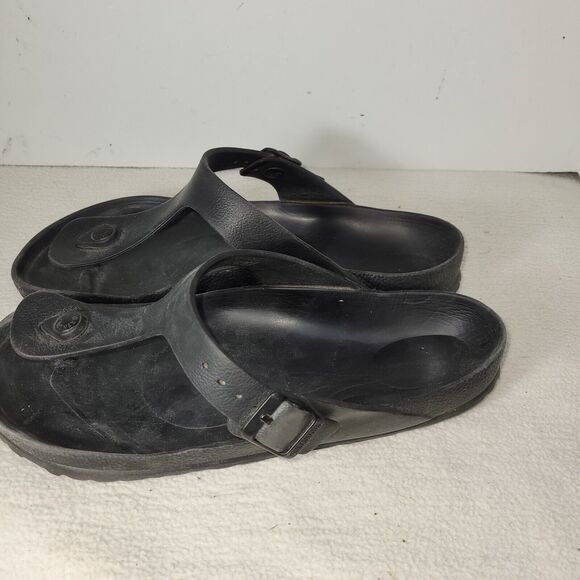 Birkenstock Sandals Sz 10 Womens Black Gizeh EVA L7/M6 Gorpcore Beach Buckle - Picture 7 of 13